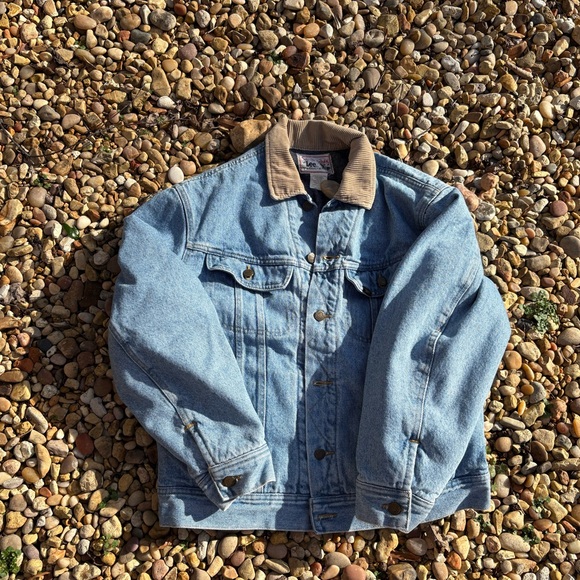 Lee Other - Vintage Lee Storm Rider Men’s Size M Denim Trucker Jacket Corduroy Collar Lined